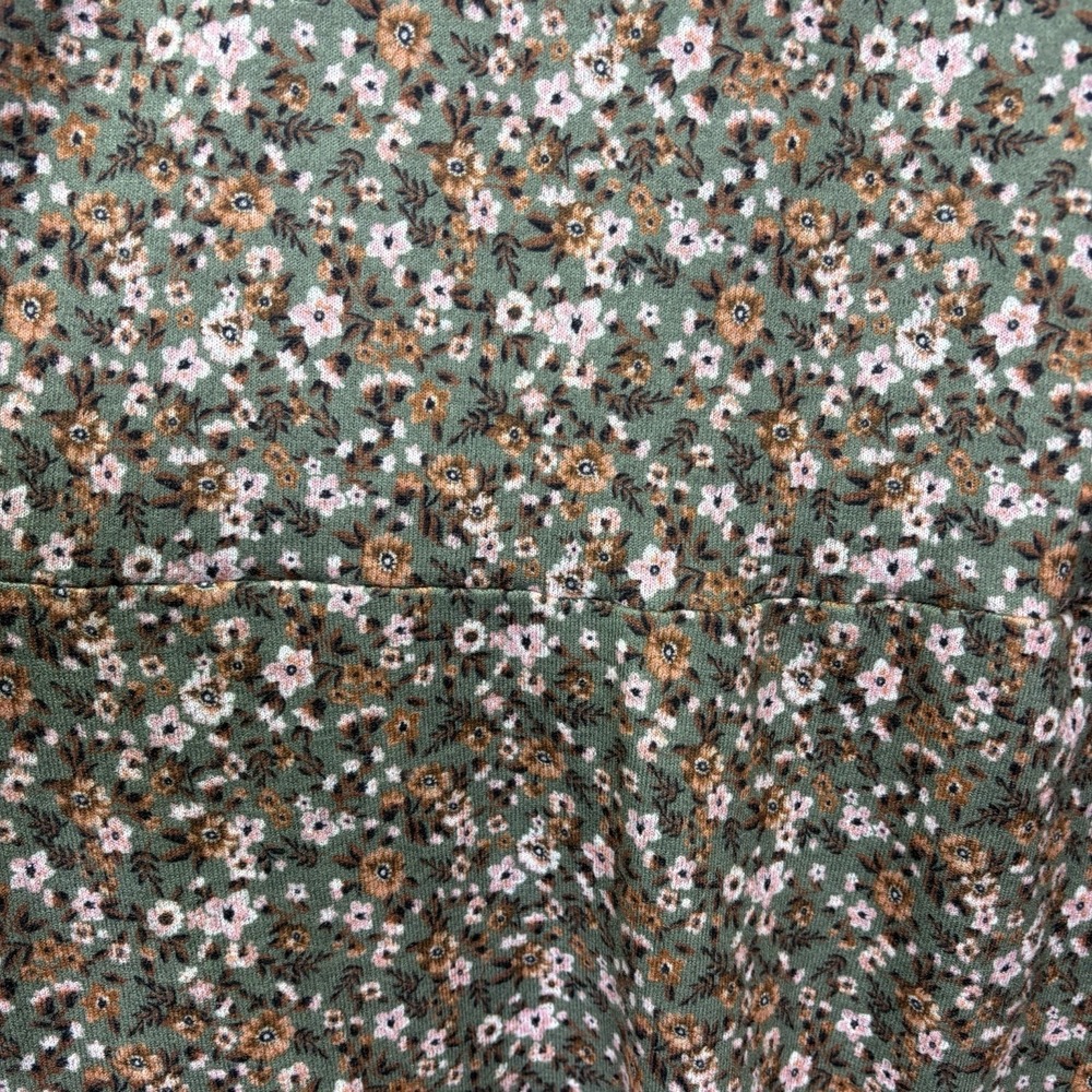 Live to be Spoiled Woman's Babydoll Dress Size L Green Floral Cottage Core - Picture 10 of 12